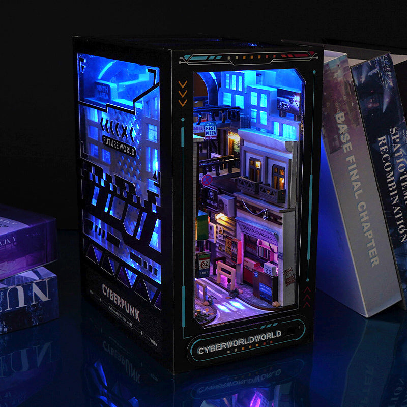 Cyberpunk Future Book Nook Shop name