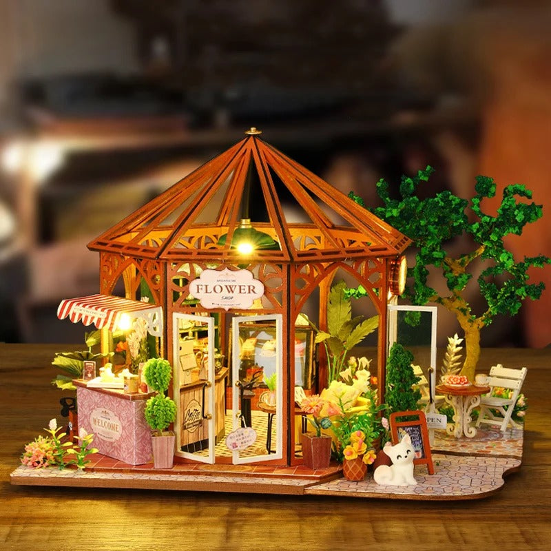 Flower Garden Café Miniature House Shop name