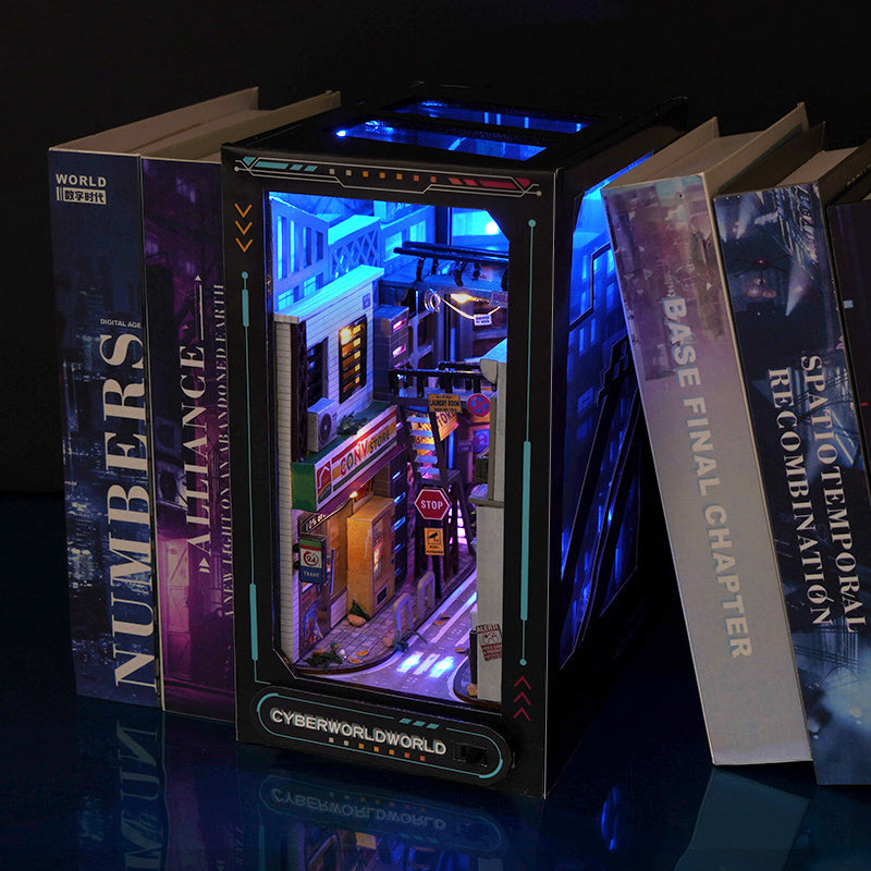 Cyberpunk Future Book Nook Shop name