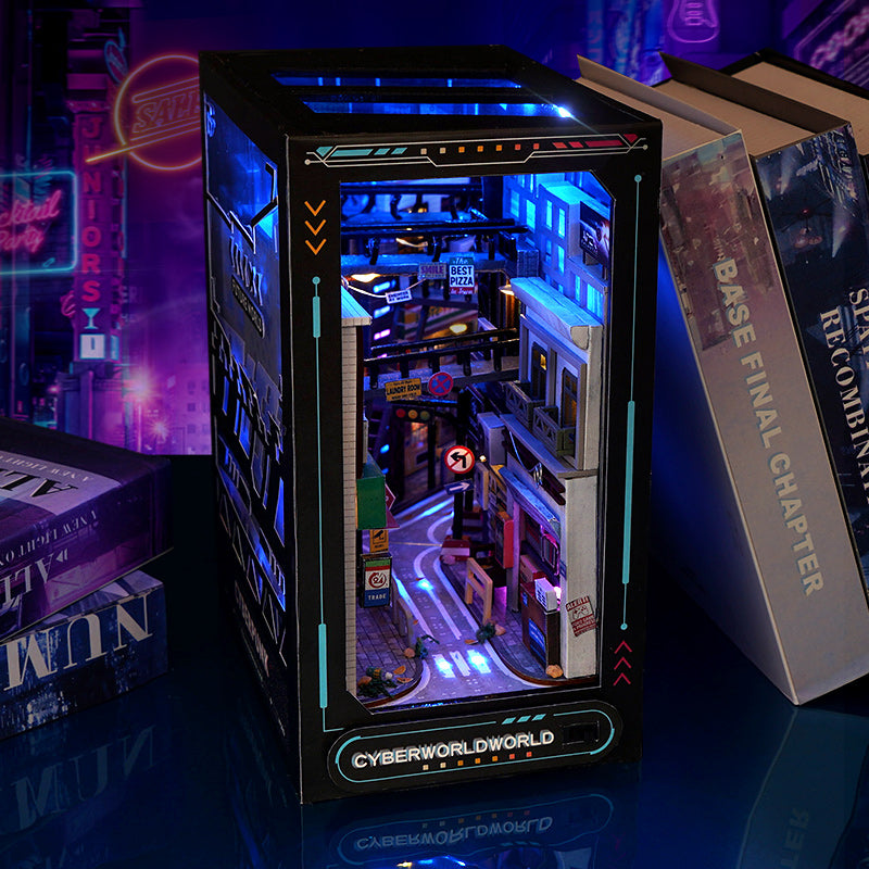 Cyberpunk Future Book Nook Shop name